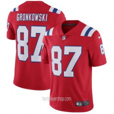 Mens New England Patriots #87 Rob Gronkowski Game Red Vapor Alternate Jersey Bestplayer